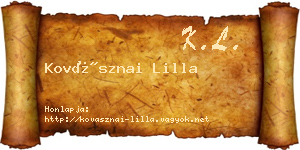 Kovásznai Lilla névjegykártya